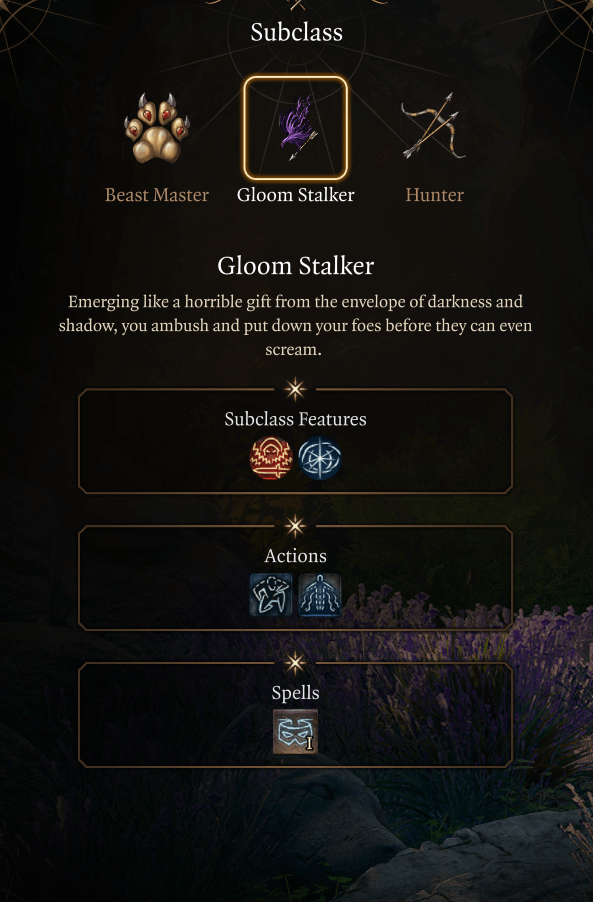 gloomstalker subclass features