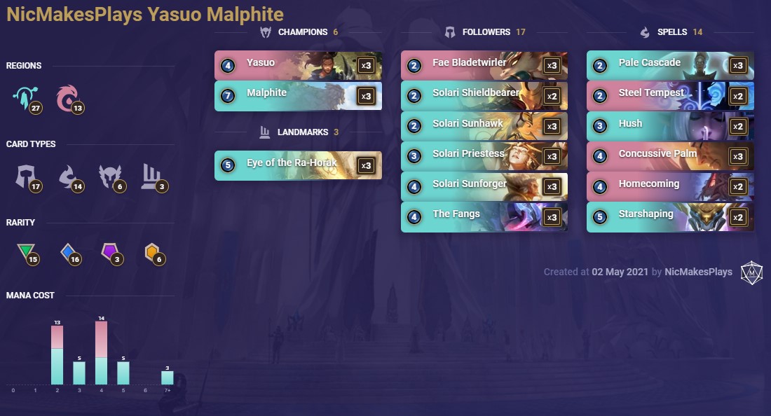 18b5de23-nicmakesplays-yasuo-malphite-lor-deck NicMakesPlays Yasuo Malphite (LoR Deck)