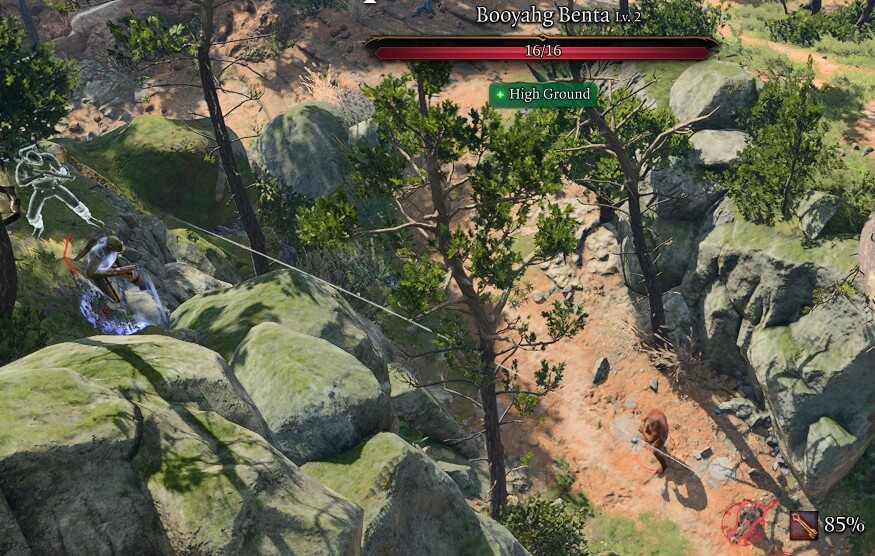 high ground shot