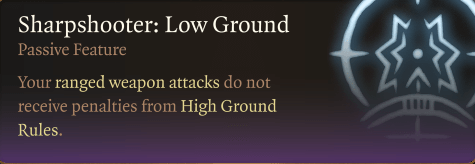 sharpshooter low ground