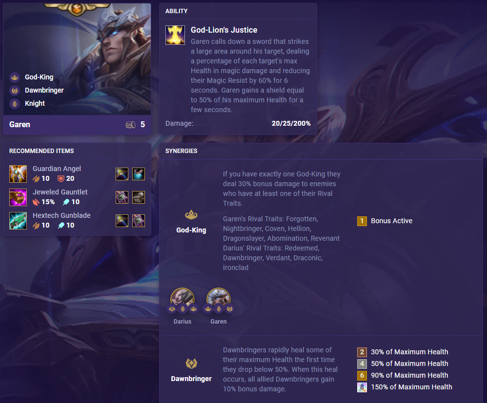 TFT Set 5 Garen