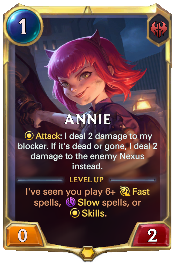 annie level 1 lor card