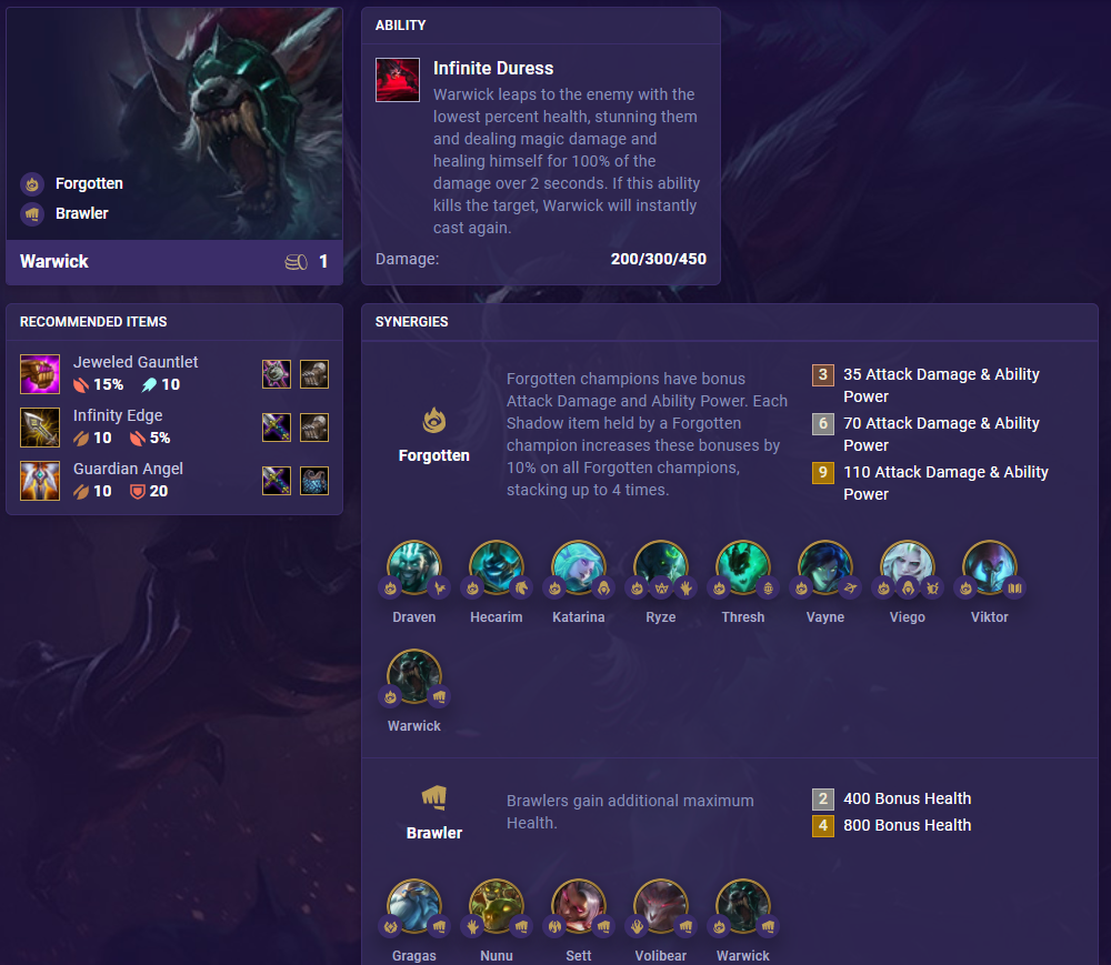 TFT Set 5 Warwick
