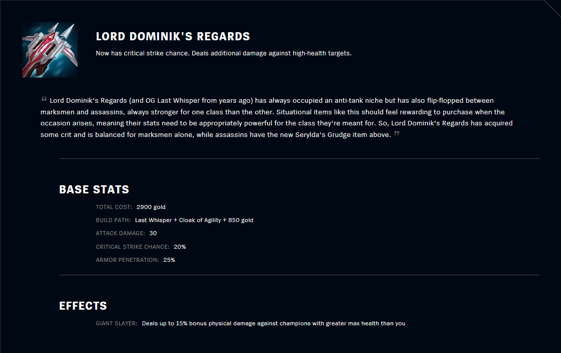 Lord Dominik's Regards