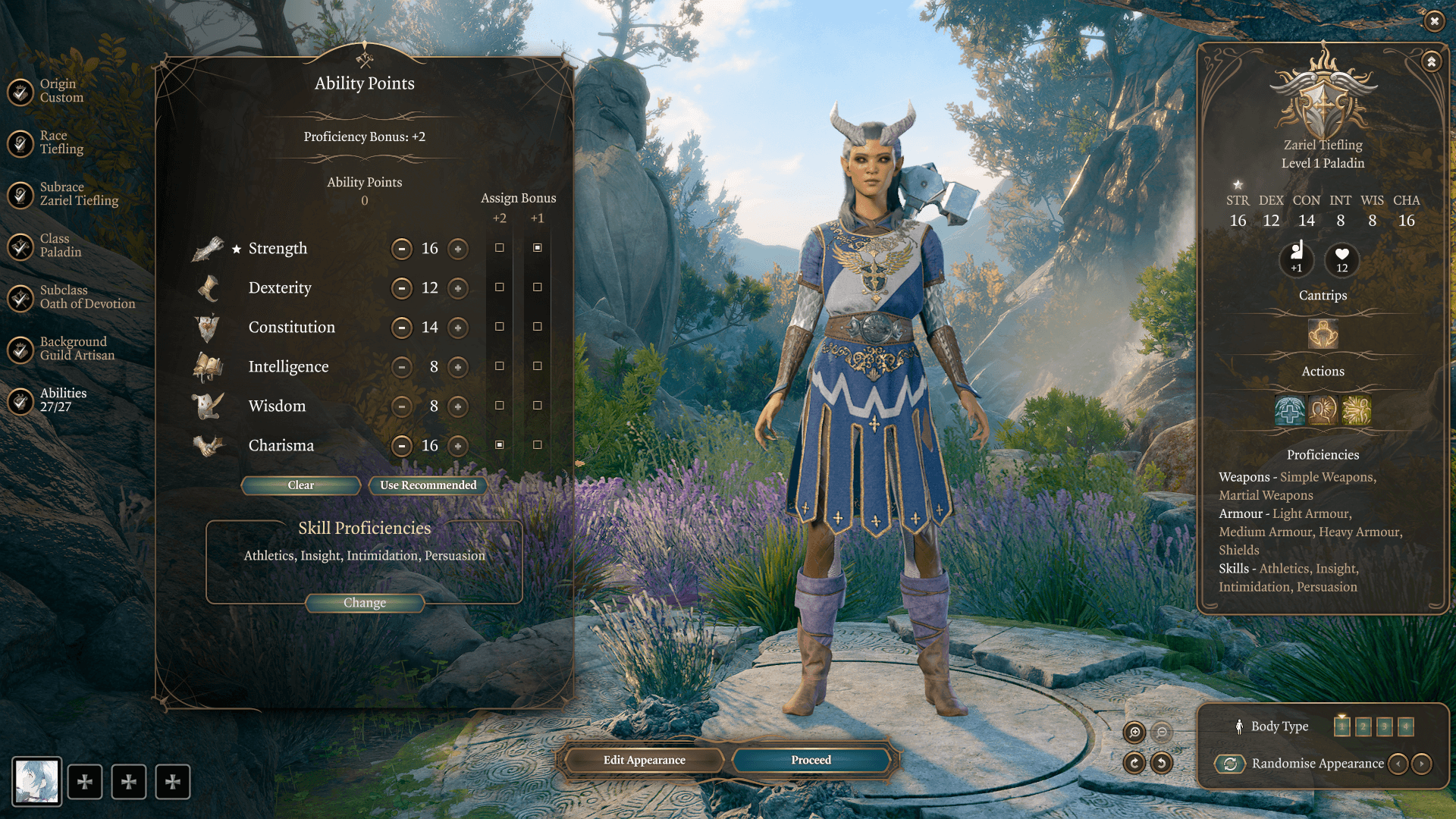 paladin tiefling ability points