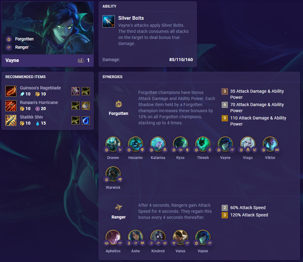 TFT Set 5 Vayne