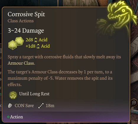corrosive spit