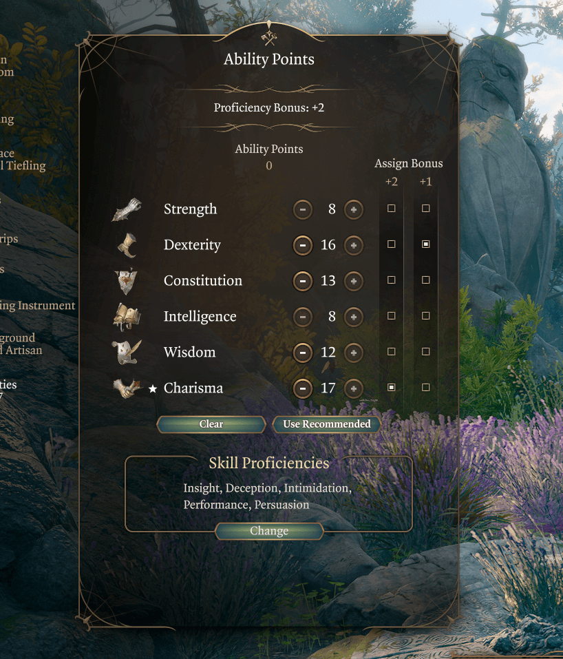 lore bard ability points tiefling