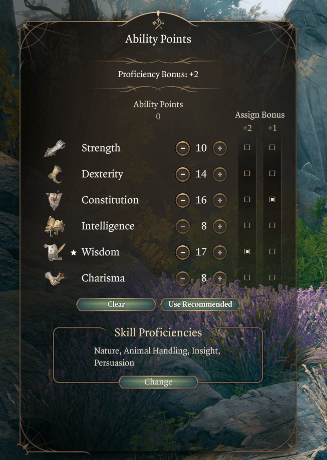 circle of the moon druid ability points