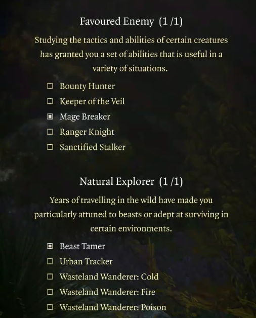 beast master favored enemy