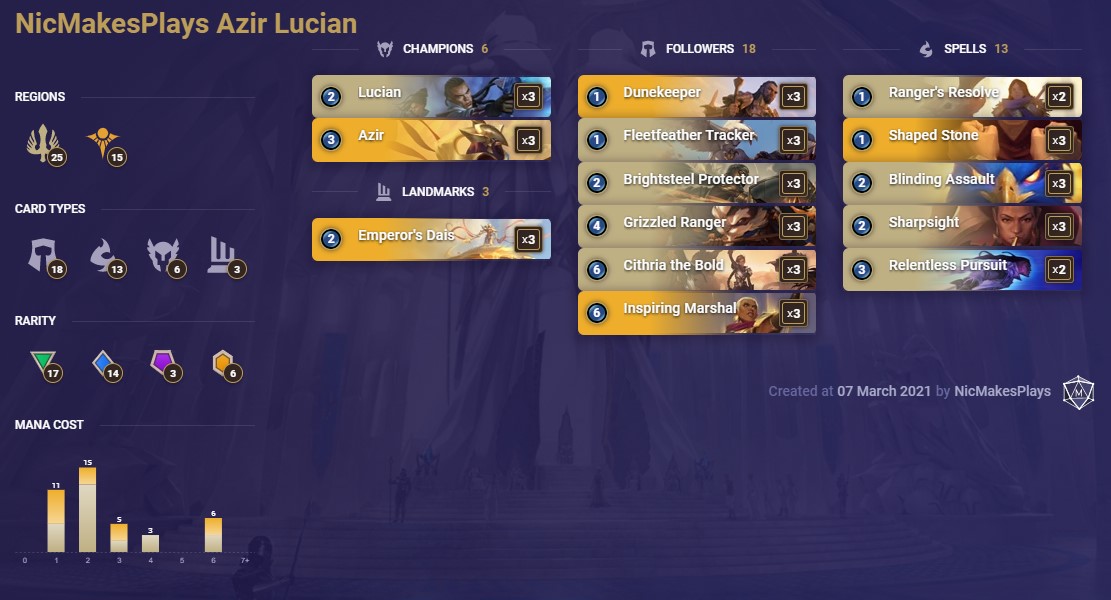 b70a022b-nicmakesplays-azir-lucian-lor-deck NicMakesPlays Azir Lucian (LoR Deck)