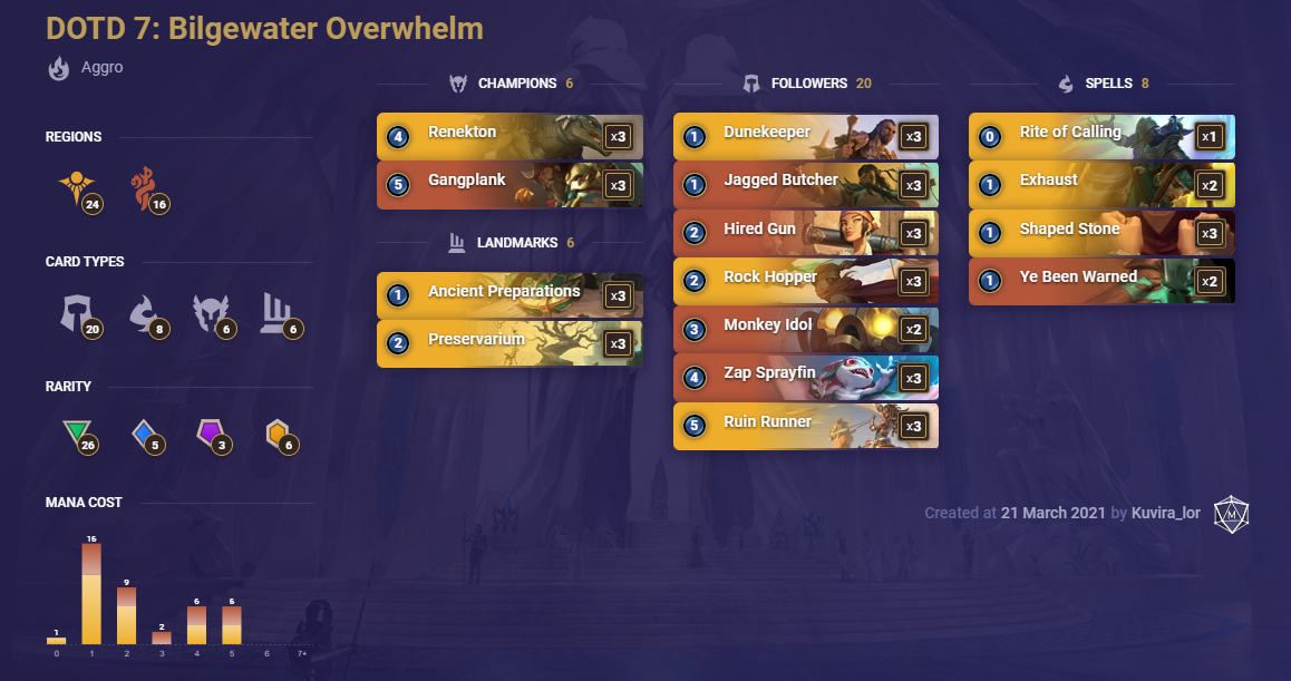 b78417e5-dotd-7-bilgewater-overwhelm-lor-deck DOTD 7 Bilgewater Overwhelm (LoR Deck)