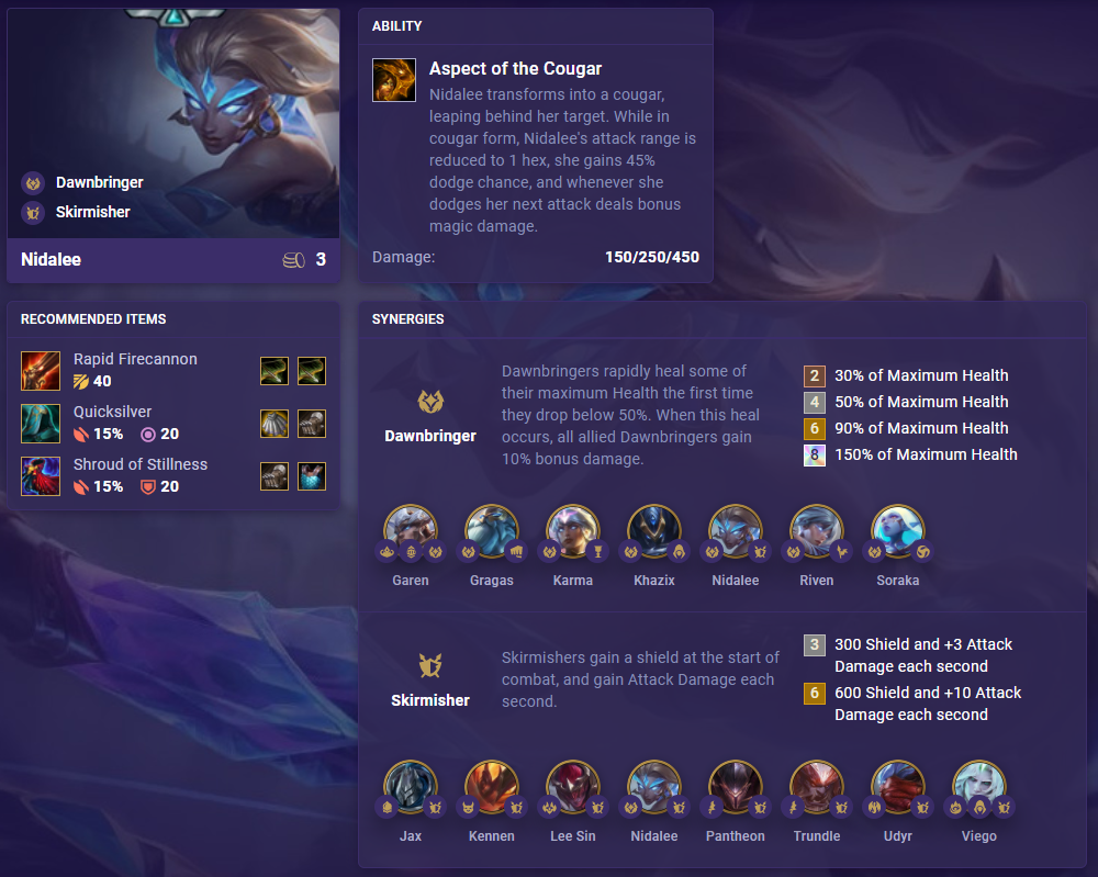 TFT Set 5 Nidalee
