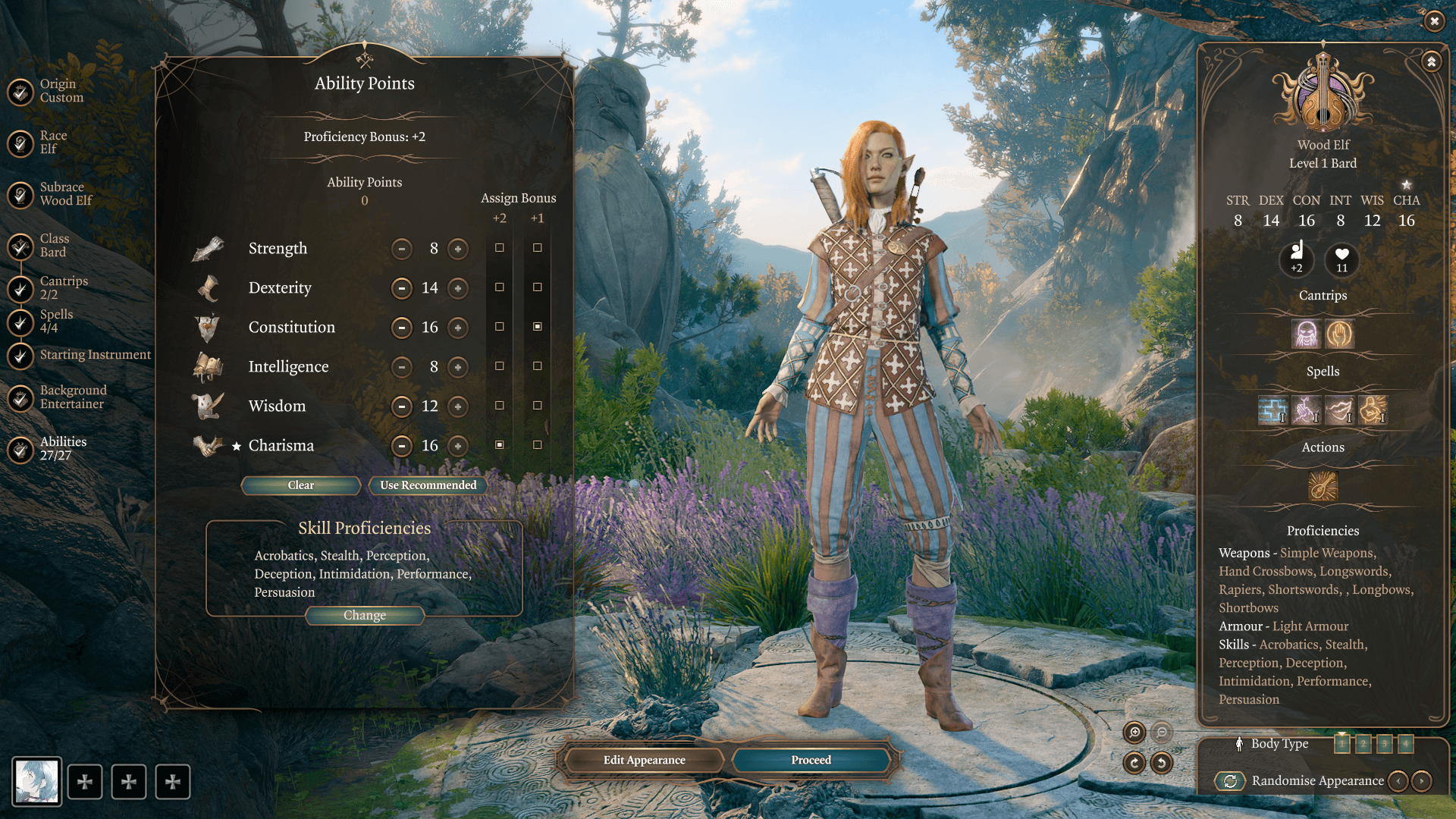 wood elf valor bard character creation