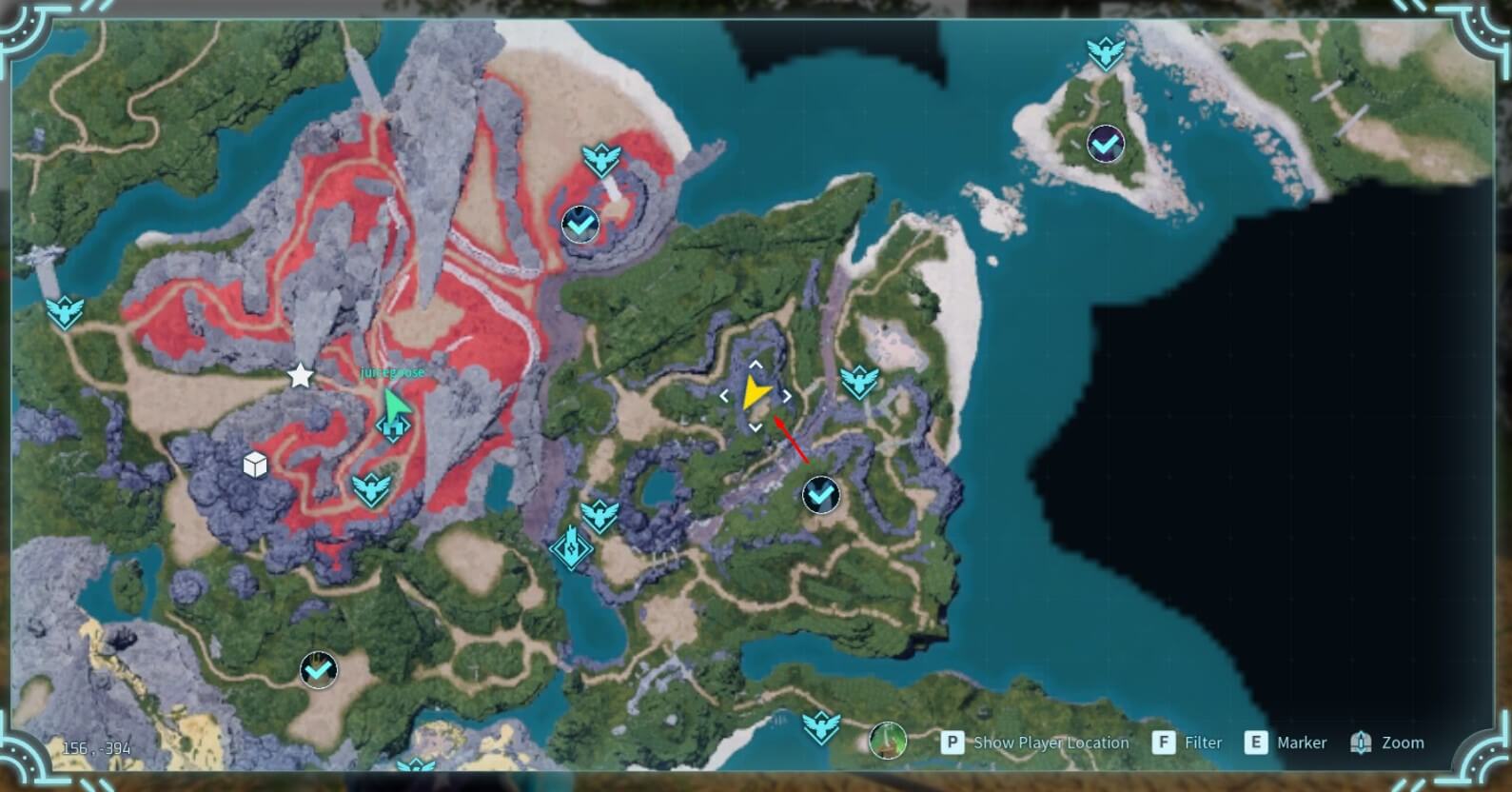 chillet base location with arrow