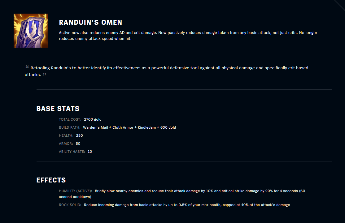 Randuin's Omen