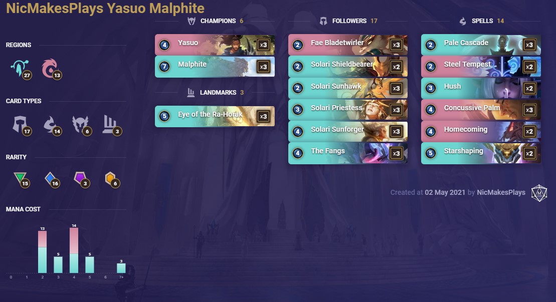 e6328e11-nicmakesplays-yasuo-malphite-lor-deck NicMakesPlays Yasuo Malphite (LoR Deck)