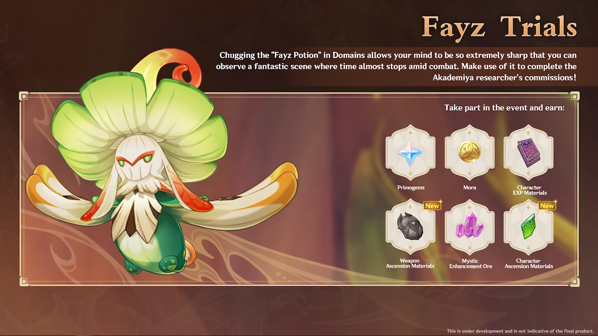 Genshin Impact 3.0 Event Fayz Trials
