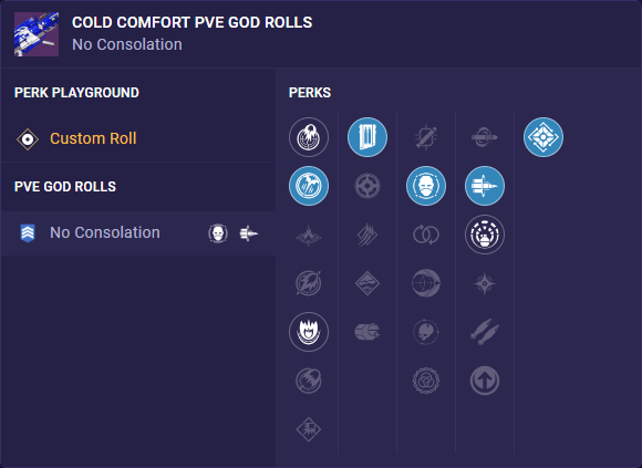 cold comfort pve build