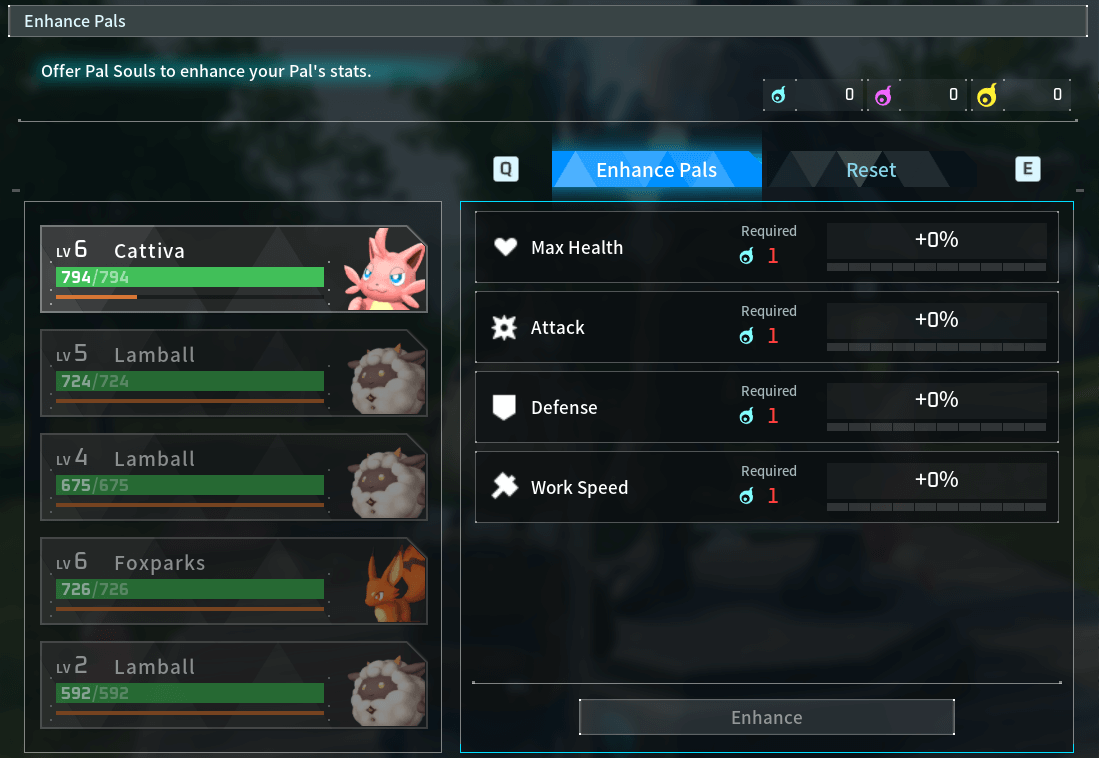 enhancing pal stats