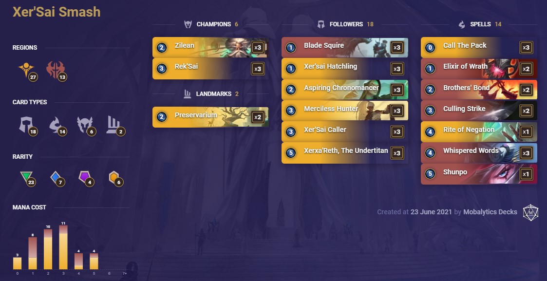 Xer'Sai Smash (LoR Deck)