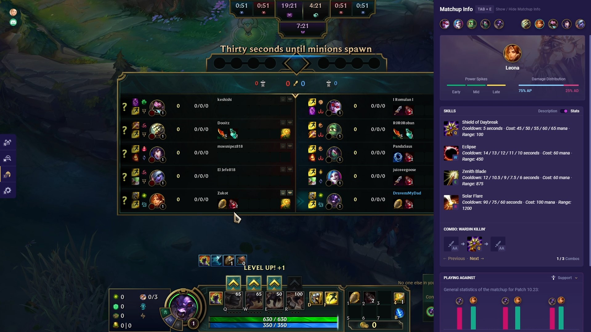 LoL Overlay Tab + E Leona MatchupLoL Overlay Tab + E Leona Matchup