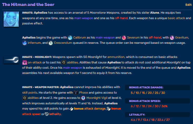 Aphelios Passive
