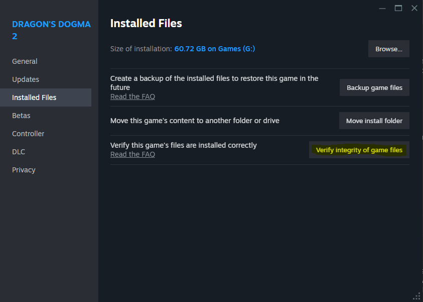 installed files