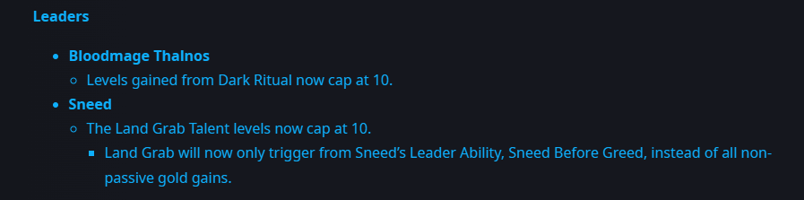 leaders balance changes