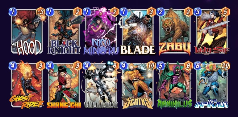 Marvel Snap Black Knight War Machine Deck