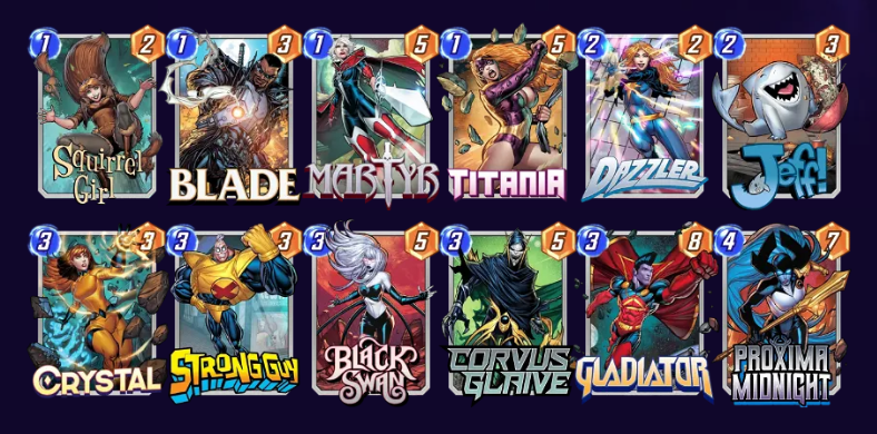 Marvel Snap Corvus Glaive Black Swan Deck