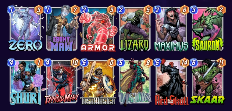 Marvel Snap Skaar Shuri Sauron