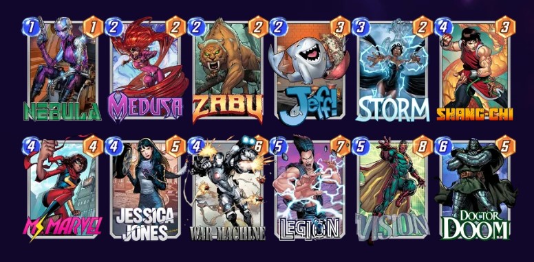 Marvel Snap War Machine Storm Deck
