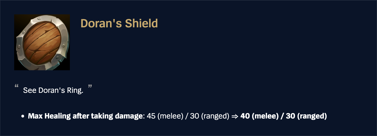Patch 25.21 Doran's Shield
