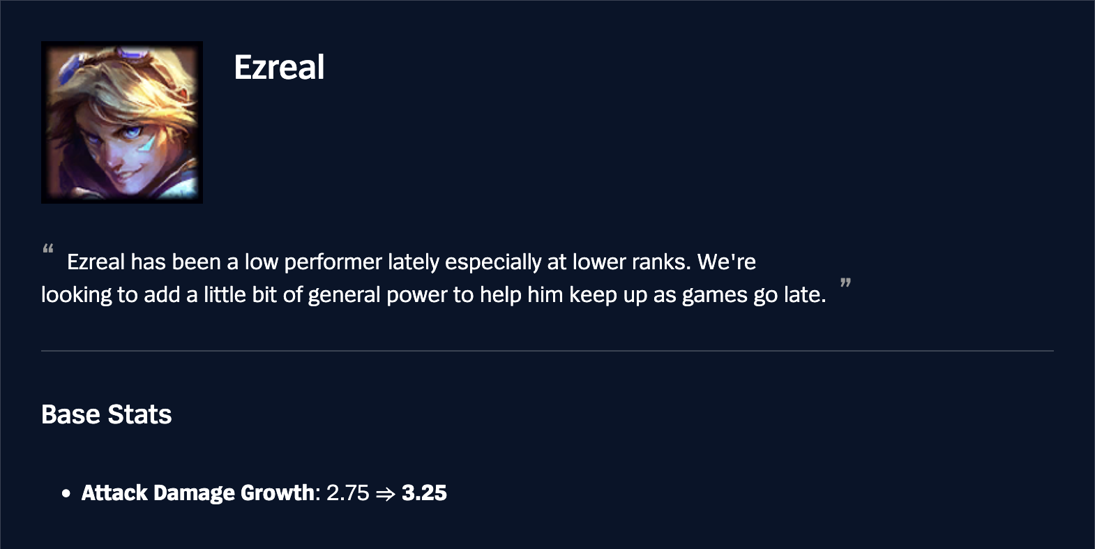 Patch 25.21 Ezreal