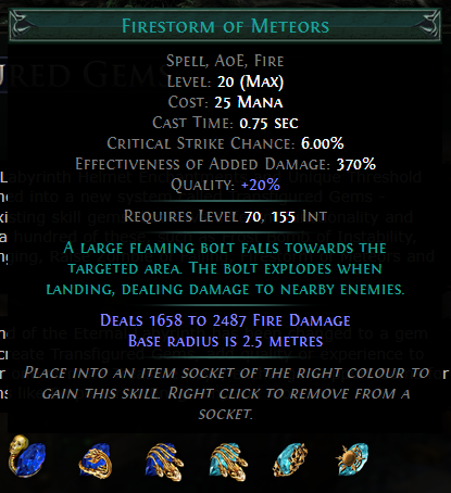 PoE Firestorm of Meteors