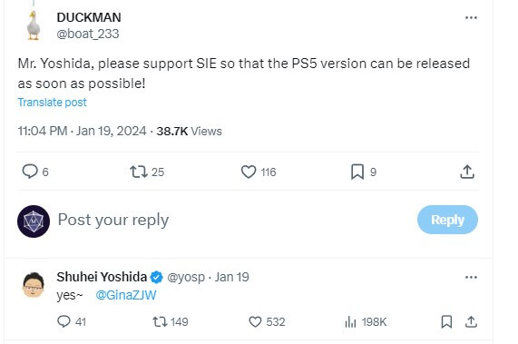 shuhei yoshida tweet