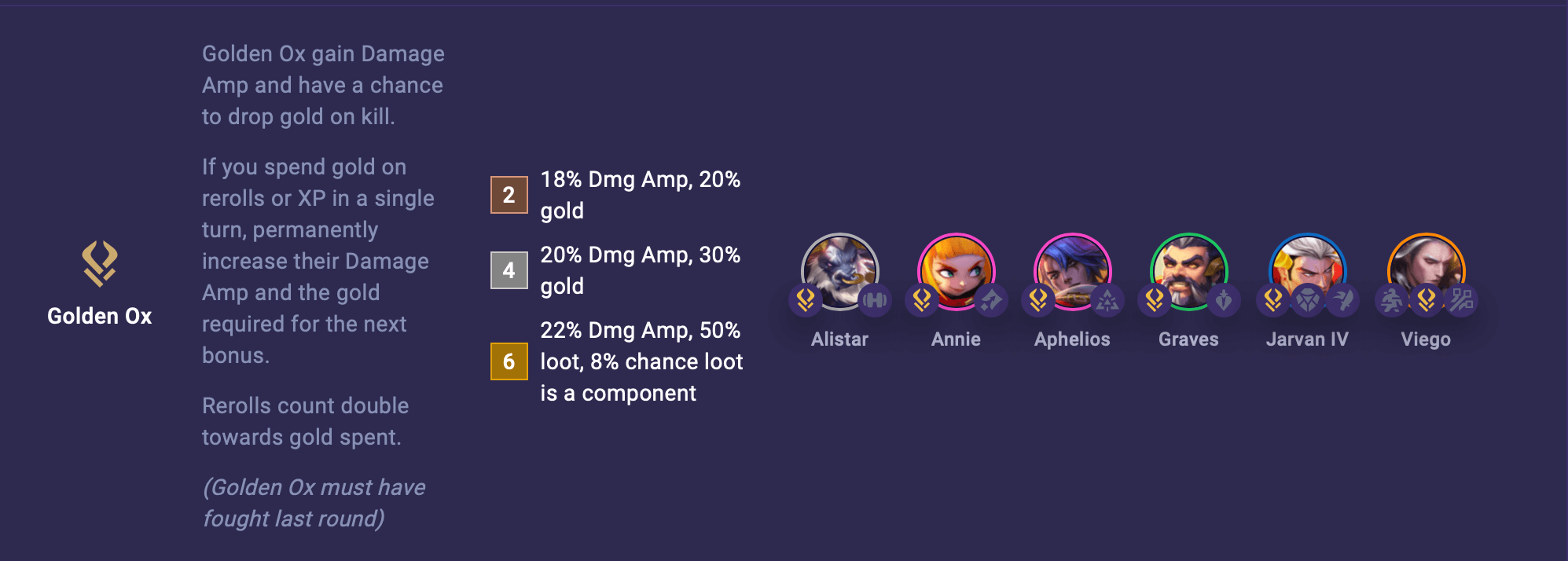 TFT Golden Ox Trait