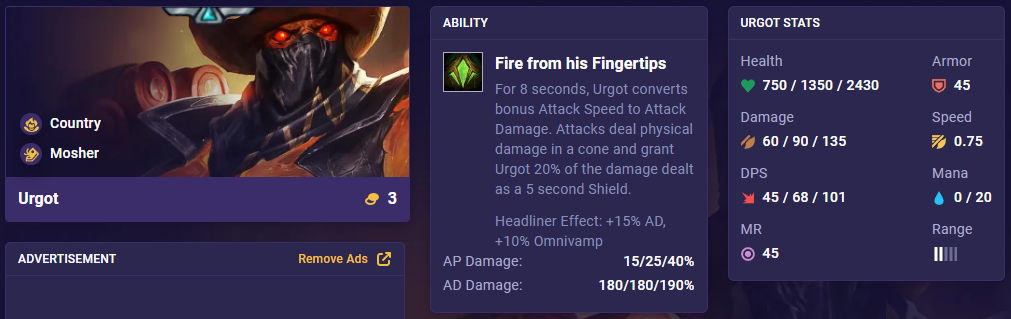TFT Set 10 Urgot 14.1