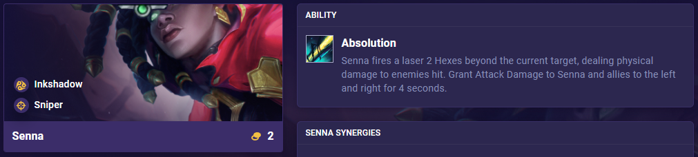 TFT Set 11 Ability Senna