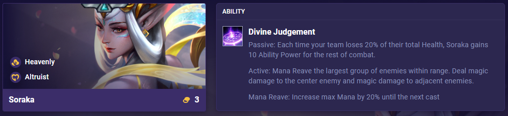 TFT Set 11 Ability Soraka