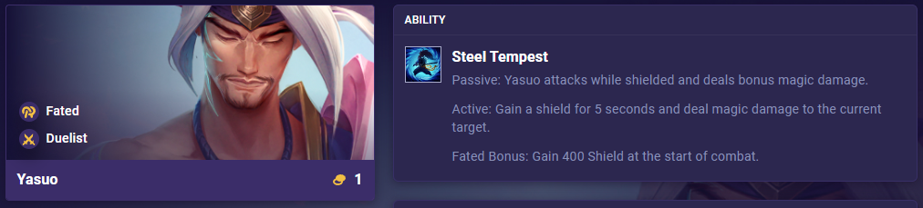 TFT Set 11 Ability Yasuo
